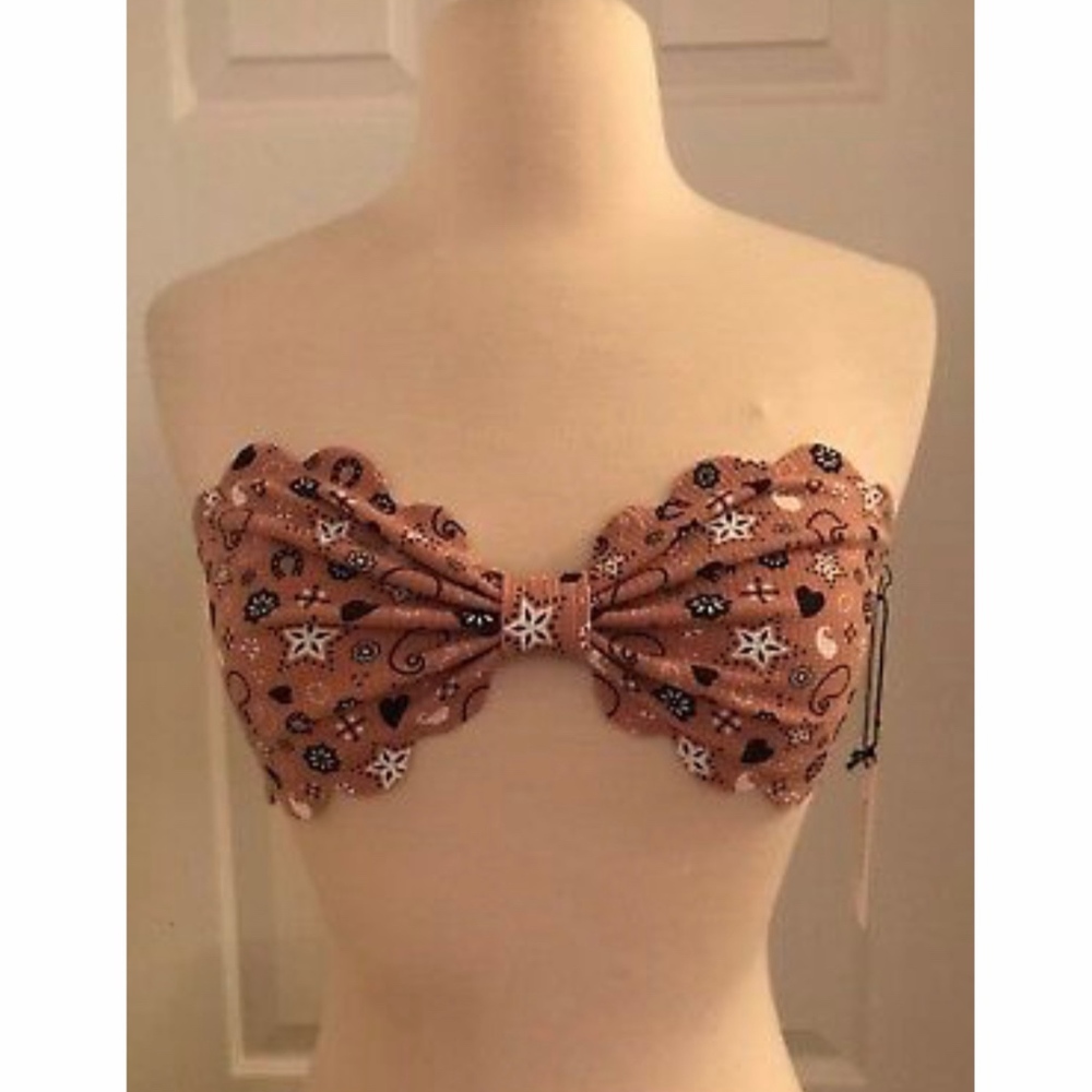 MARYSIA ANTIBES PRINTED BIKINI TOP SIZE L PINK